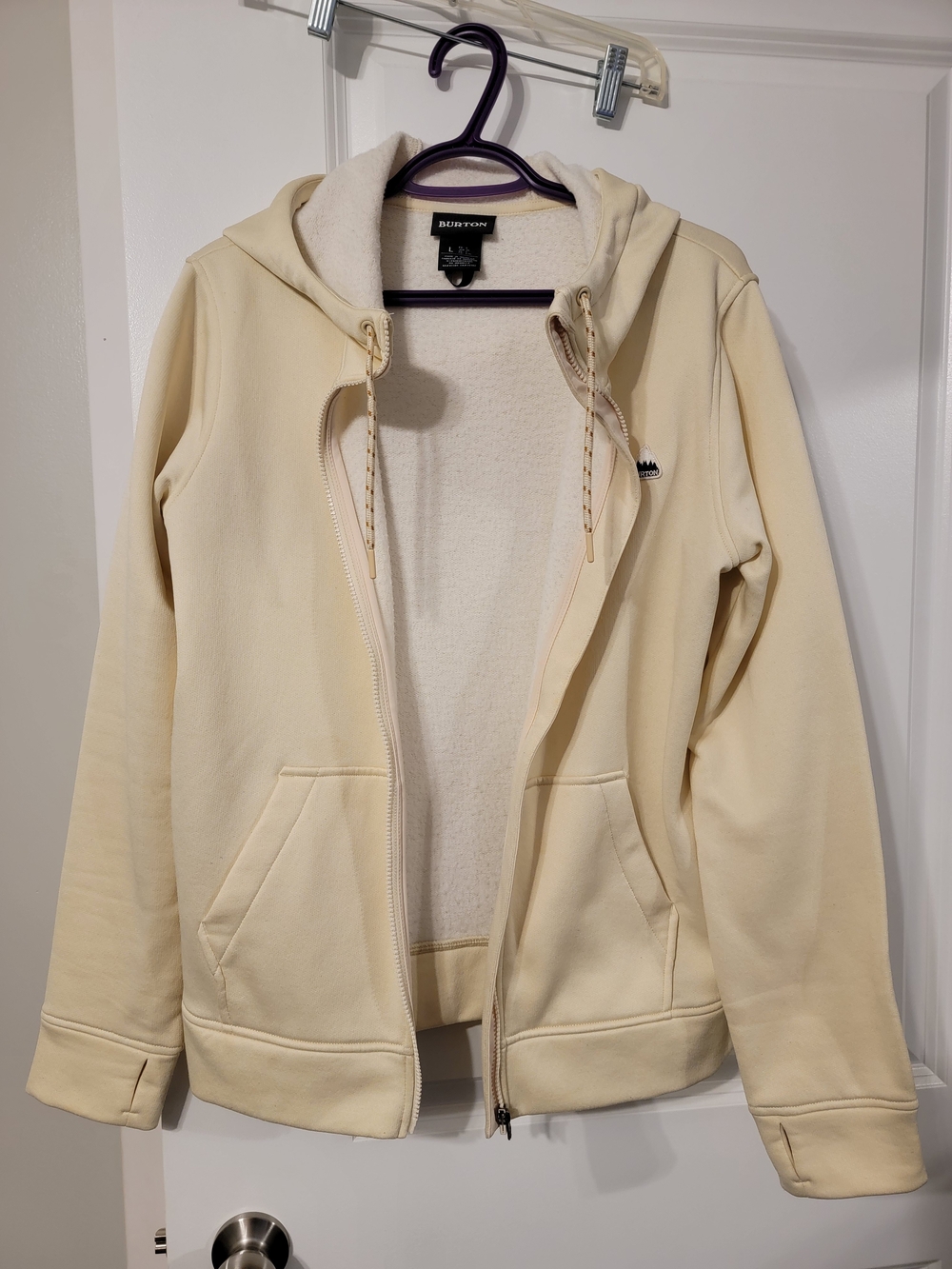 Burton Cream Full-Zip Hooded Sweatshirt